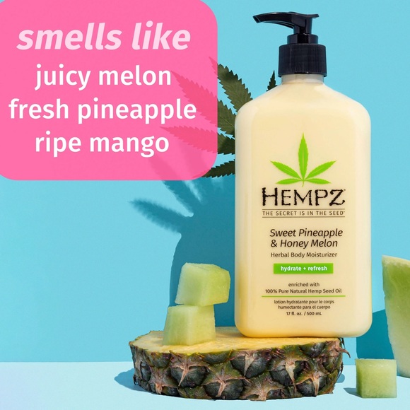 NWT Hempz Sweet Pineapple & Homey Melon Herbal body lotion hydrate 17oz/500ml - Picture 2 of 6